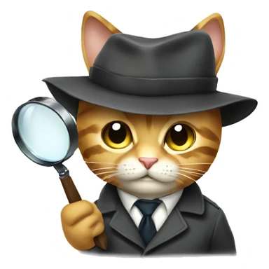 A detective cat with a magnifying glass sticker