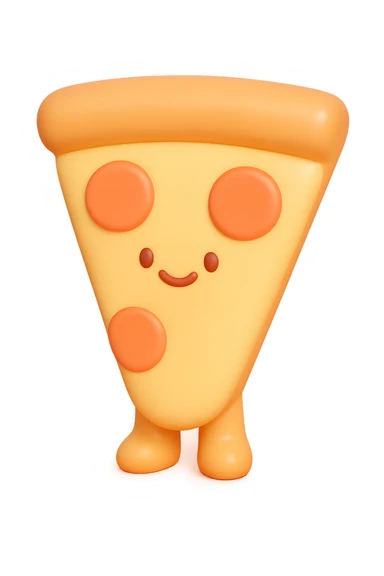 a slice of pizza vinyl figure style sticker