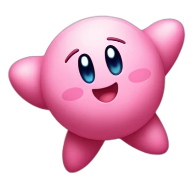 cute happy Kirby jumping on a star sticker