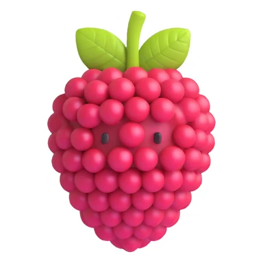 3D emoji style, a single raspberry, three-dimensional and vivid, no expression sticker