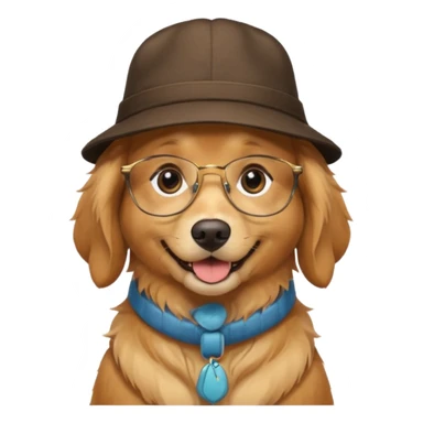 dog with glasses and hat sticker