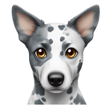 Australian cattle dog grey and white spotted with blue eyes no brown sticker