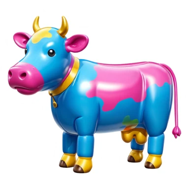   jeff koons style inflatable SPAM cow sculpture  sticker