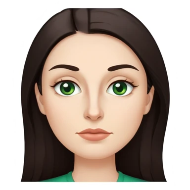 Me  a white woman with long layered dark brown hair green eyes and high cheek bones and thin top lip and big bottom lip and a mole on my left side of my chin very thin eyebrows with a scar on the right eyebrow and a stay at home mom sticker