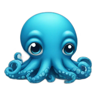 cute blue kraken sad sticker