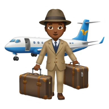 Visage homme créole réunionnais avec chapeau arrive avion sticker