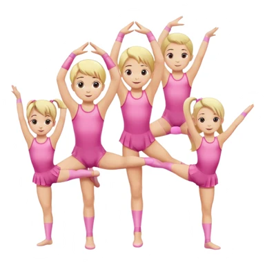 Dance gymnastics kids pink with blonde hair sticker