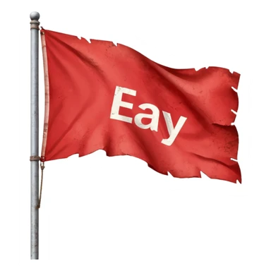 red flagg with eBay words on them sticker