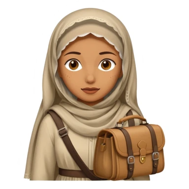 Woman + veil + satchel,Desert Nomads. sticker