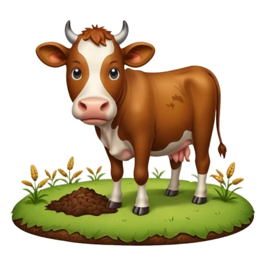Cow pooping sticker