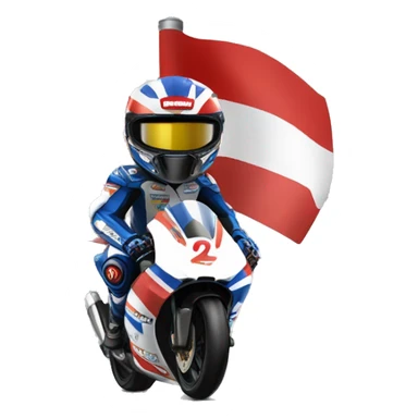 supersport motorcycle guy helmet holding indonesia flag racing motogp sticker