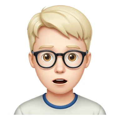 "Face with glasses, nerdy, surprised sticker