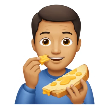 Thai man eating cheese toastie sticker