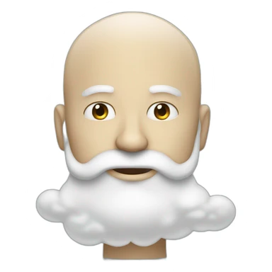 a man white man with a beard and a big cloud infront of his face sticker