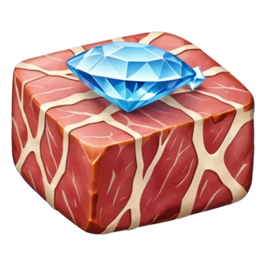 Meat with diamond textur and blue color sticker