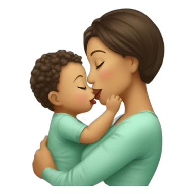 baby kissing mommy sticker
