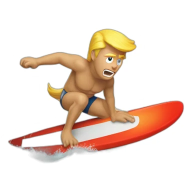 donal trump qui chevauche un tirex qui fais du surf sticker