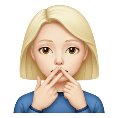 Silent face, shushing sticker