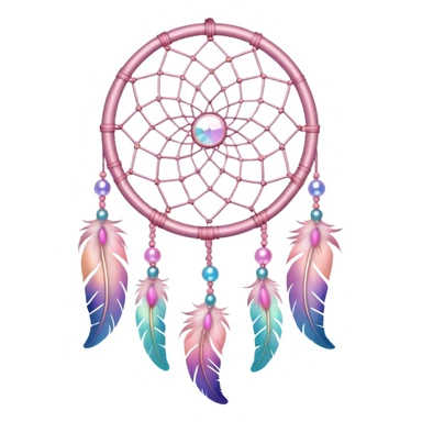 Iridescent pastel pink dreamcatcher sticker