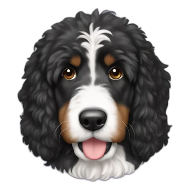 black white f1b bernedoodle sticker