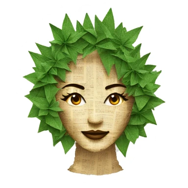  Hemp 420 lady face made of 420 origami newspaper roses hemp leaves lantern fairy lights burning paper and hemp leaves in hair and fairy lights sticker