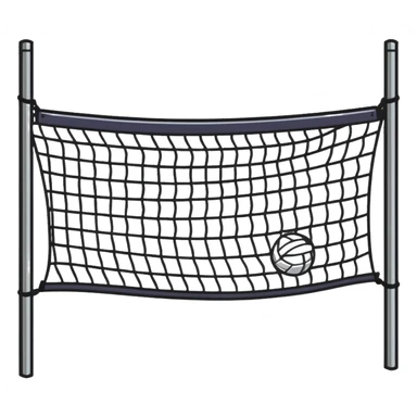 volleyball net cartoonish sticker style sticker