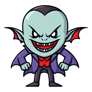 Menacing vampire with long deadly fangs sticker