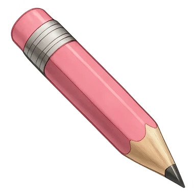 digital illustration of a pink pencil, no background sticker