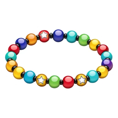 colourful round beaded bracelet with some star beads sticker