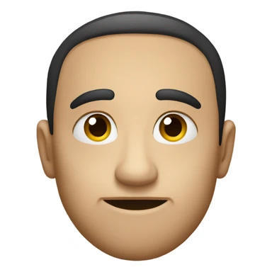 Raised eyebrow emoji with small grin sticker