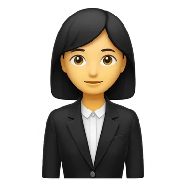 Minimal aesthetic emoji-style black blazer illustration, clean design, soft rounded shapes, matte fabric texture, subtle highlights and shadow, white or transparent background, centered, elegant fashion icon, high detail sticker