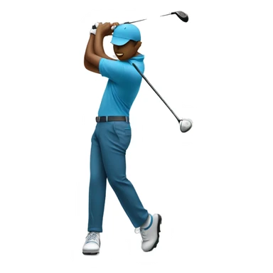 Golfer hitting a golf ball sticker