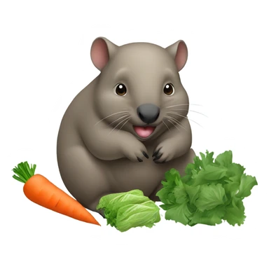 Wombat with food sticker
