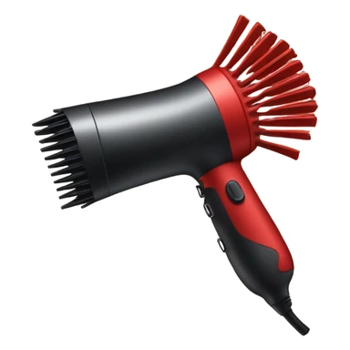 hair dryer and comb red color sticker