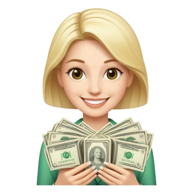 Midget woman flaunting money stacks  sticker