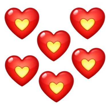 Red hearts glimmering loghts sticker