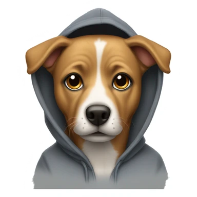 Dog wearing a hoddie sticker