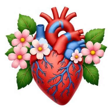 Anatomical hart with flowers sticker