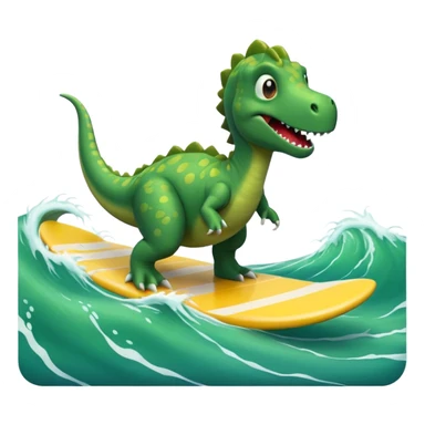 dinosaur is surfing sticker