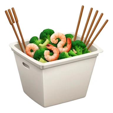 Shrimp and broccoli Chinese takeout sticker