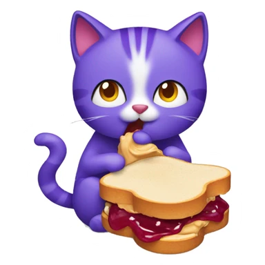 Cat eating peanut butter and jelly sandwich sticker