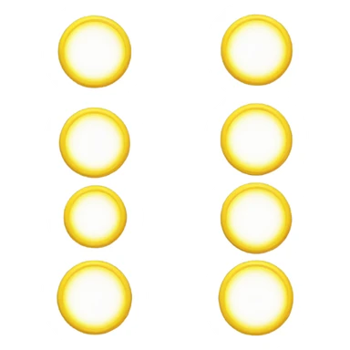 Create a simple emoji with two bright yellow circles that overlap in the middle - like a basic Venn diagram or the Olympic rings. Each circle should be the same size and overlap enough to create a clear shared space between them. That's it - just two plain circles, overlapping, in Paddle's yellow sticker