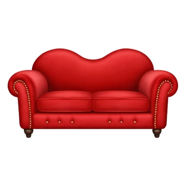 Red-velveted Loveseats-couch sticker