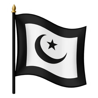 waving white flag featuring the phrase 'لا إله إلا الله محمد رسول الله' in bold black Arabic script sticker