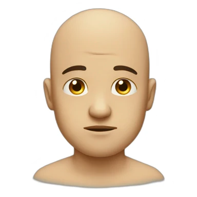bald and sad sticker