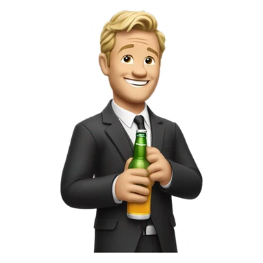 Barney Stinson drinking beer sticker
