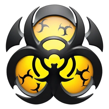 black Biohazard logo  sticker