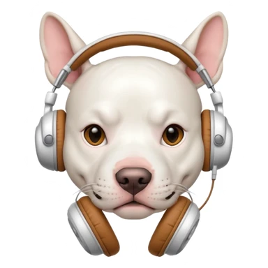 white pitbull head with headphones sticker