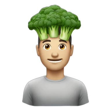 man with broccoli instead of head sticker