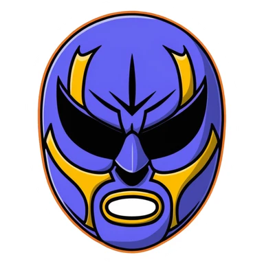 colorful sinister luchador mask with scary features sticker